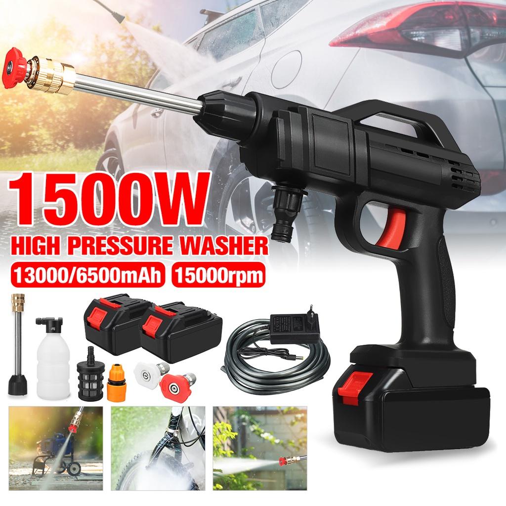 Hidrolimpiadora Eléctrica a Batería Portátil - Pistola de Lavado de Alta Presión Inalámbrica para Coche, Jardín y Suelos, Incluye Maletín, Boquillas, Batería Recargable y Boquilla de Espuma